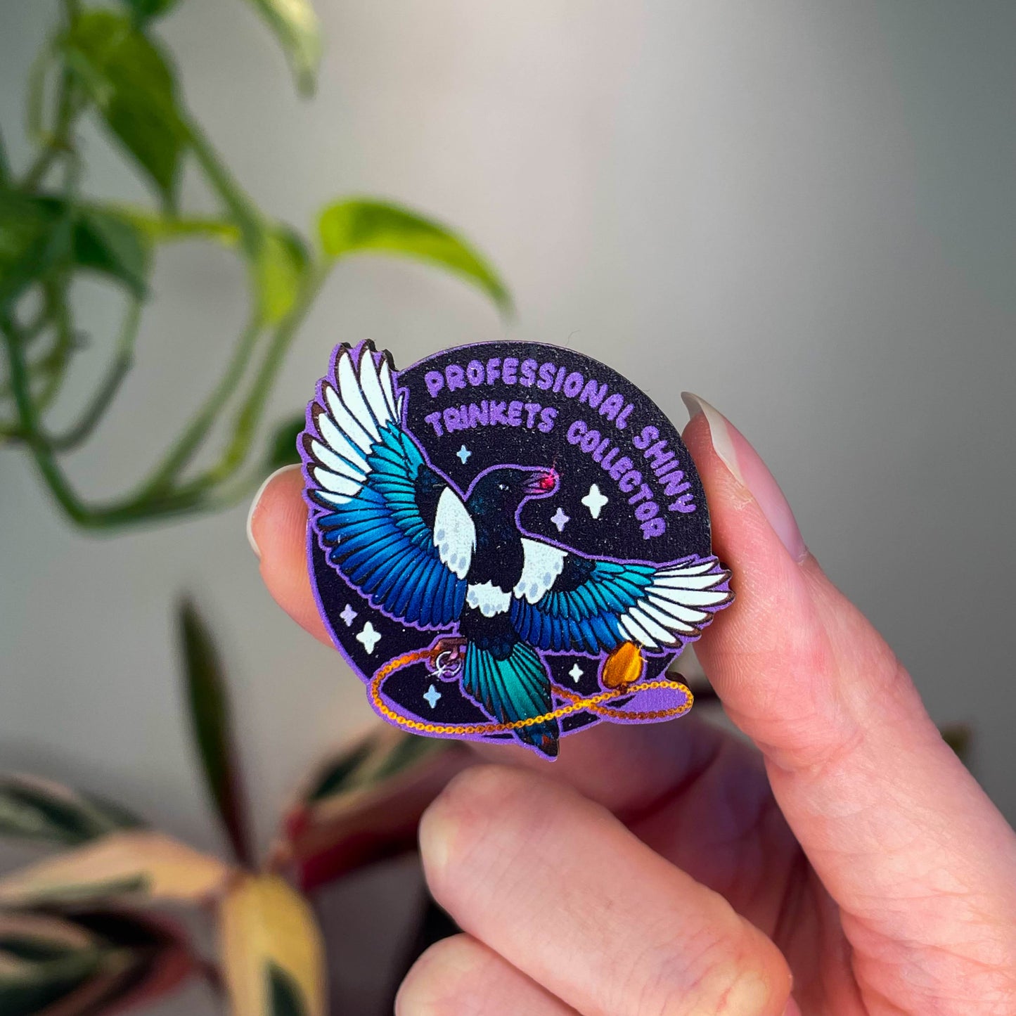 Professional Shiny Trinkets Collector Wooden Pin