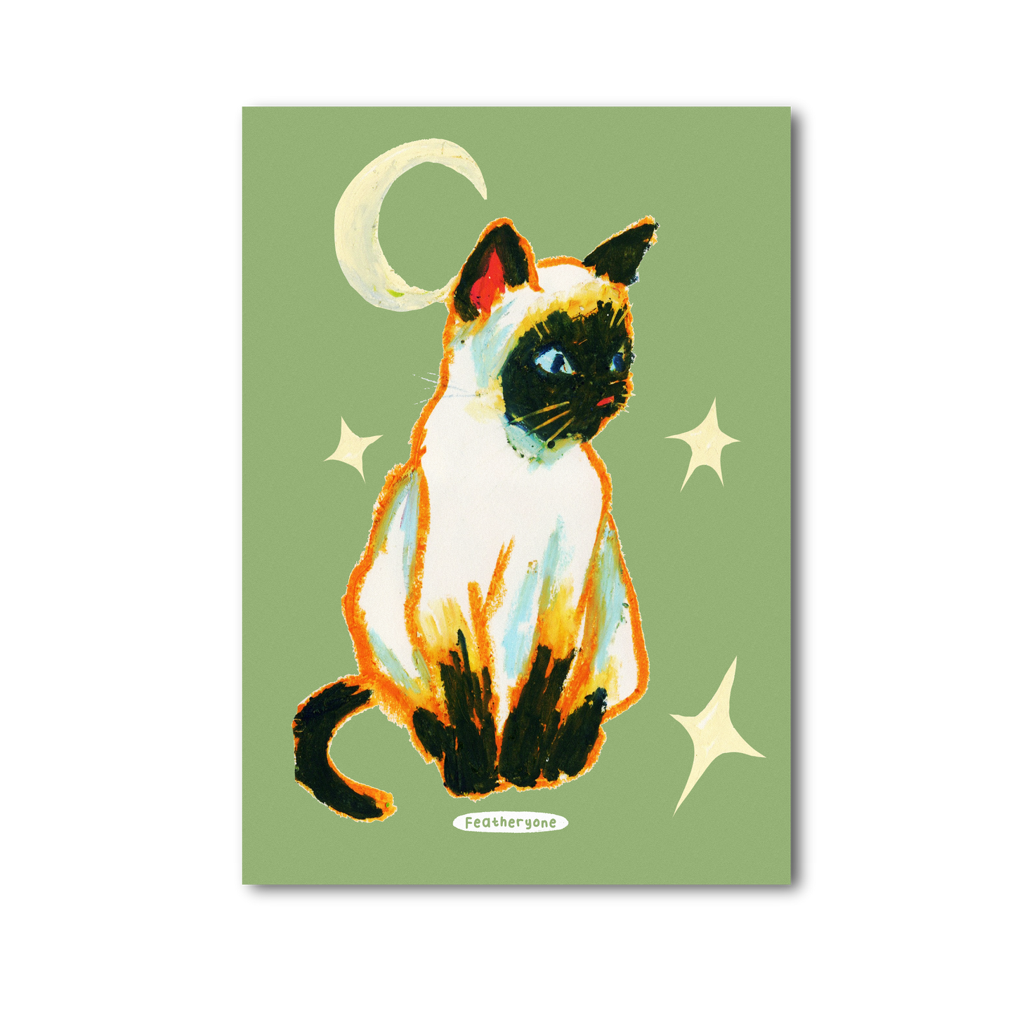 Crayon Cat Sia Print
