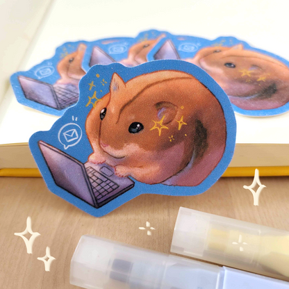 Hampter On Puter Sticker