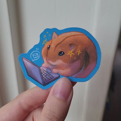 Hampter On Puter Sticker